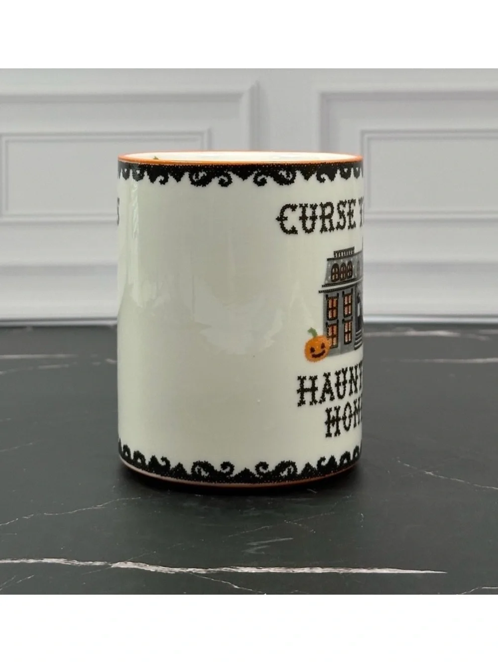 EnVogue Mug - Curse This Haunted Home, Orange and B